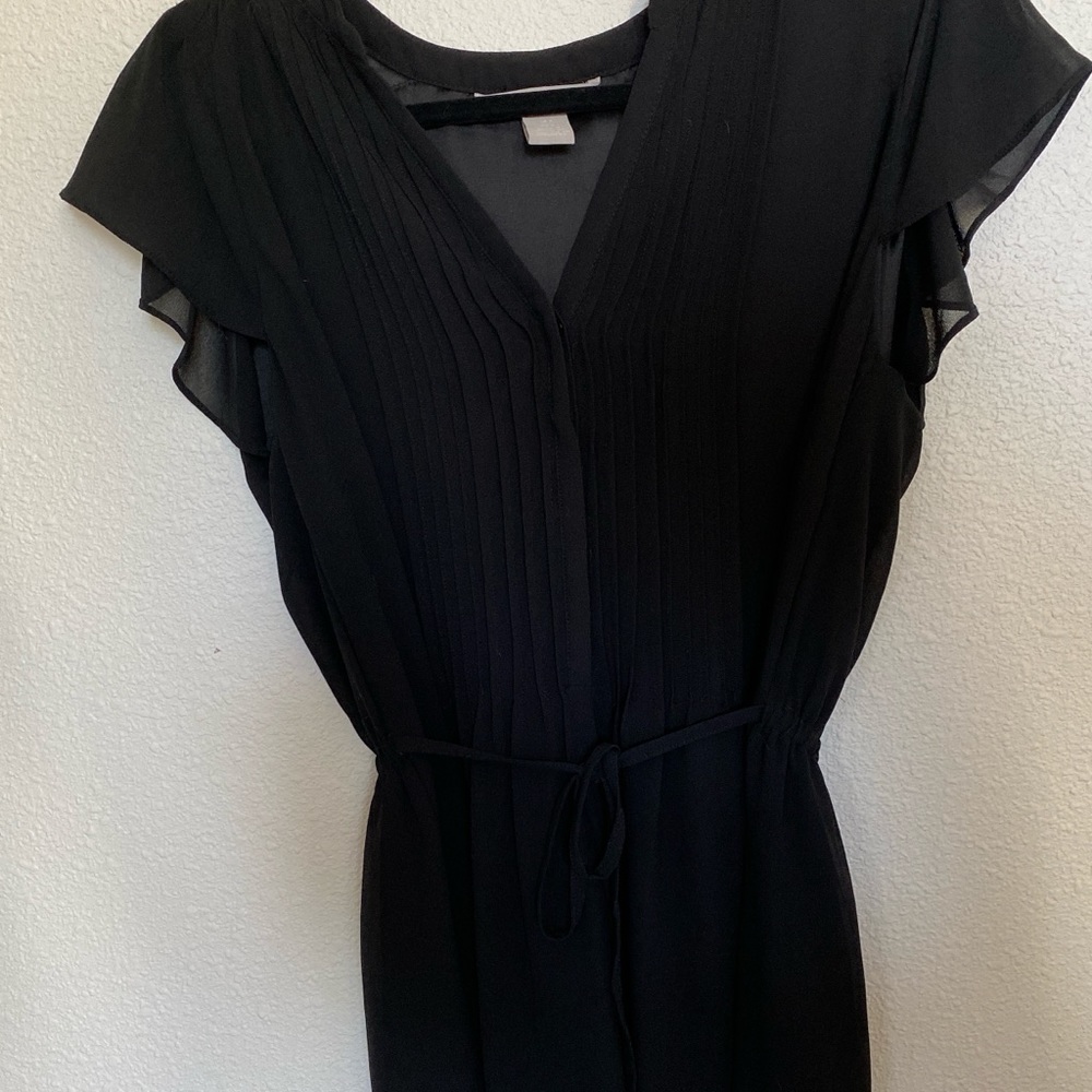 H&M black dress with attached belt
